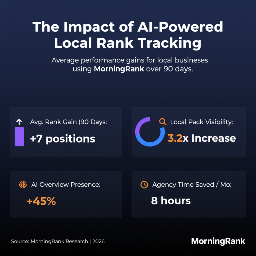 AI-powered keyword rank tracking for local businesses tool infographic