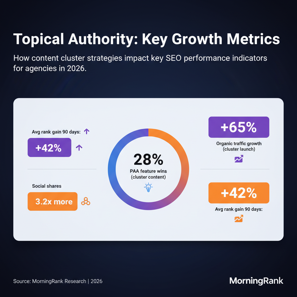 content SEO and topical authority building infographic