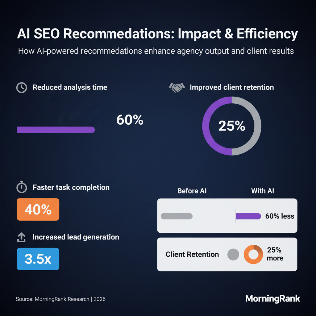 AI SEO recommendations tool infographic
