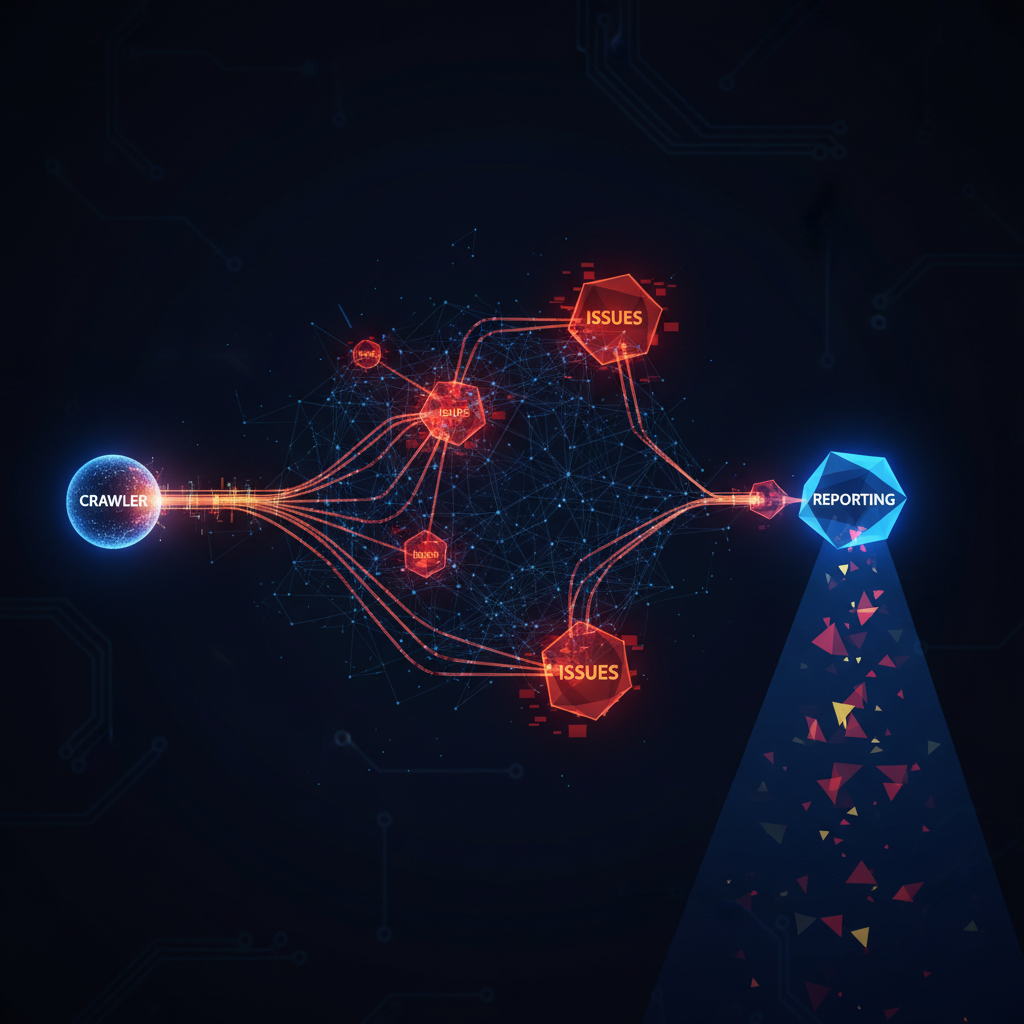 automated SEO site audit tool illustration
