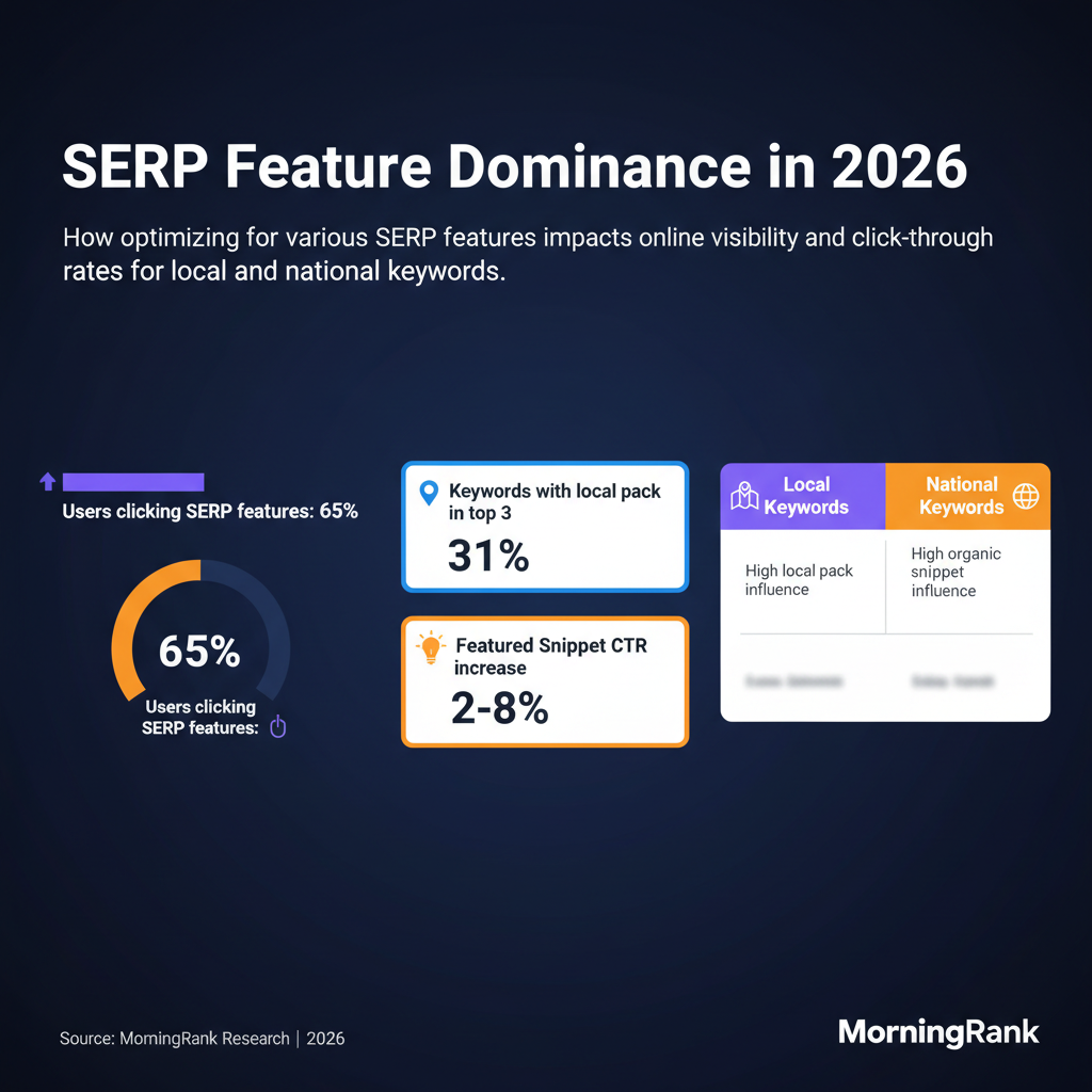 advanced SERP feature tracking tool infographic