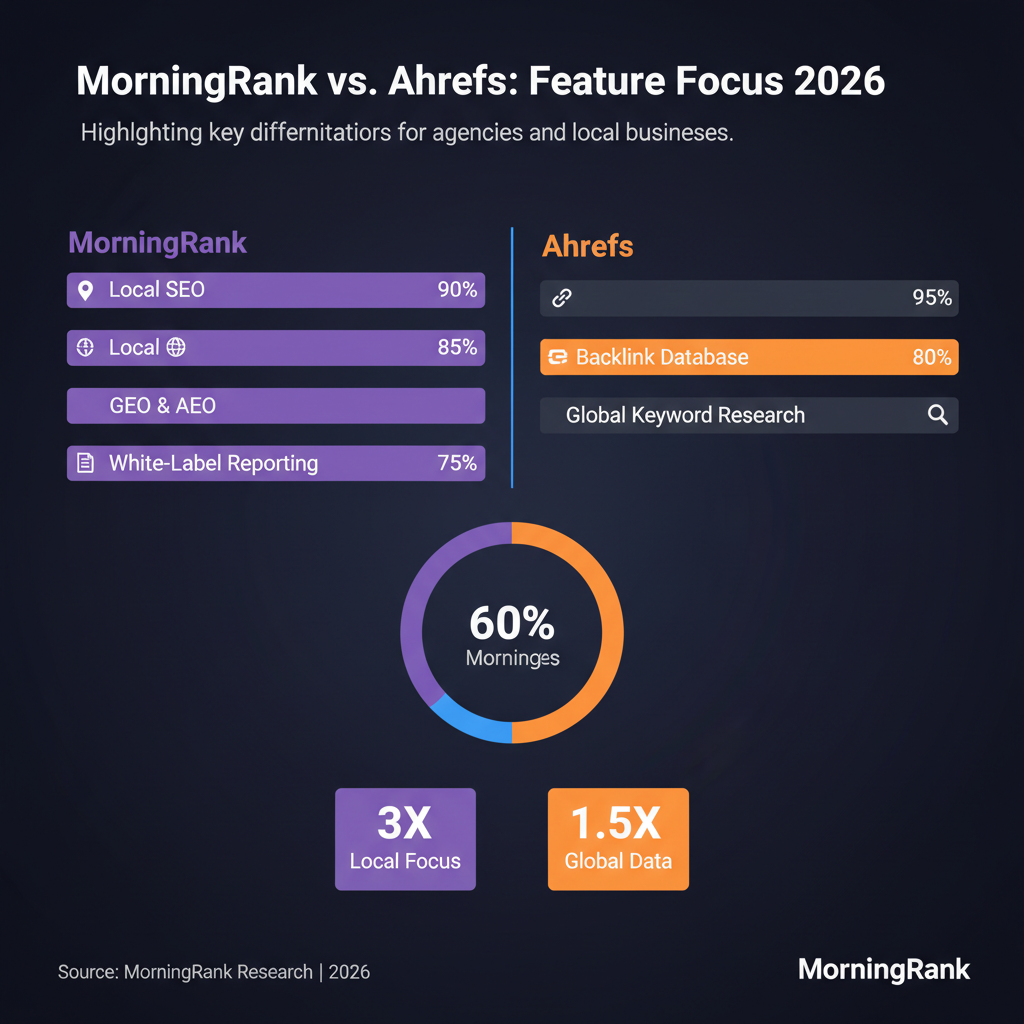 MorningRank vs Ahrefs infographic