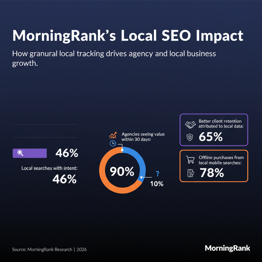 Local SEO rank tracking by city and location tool infographic