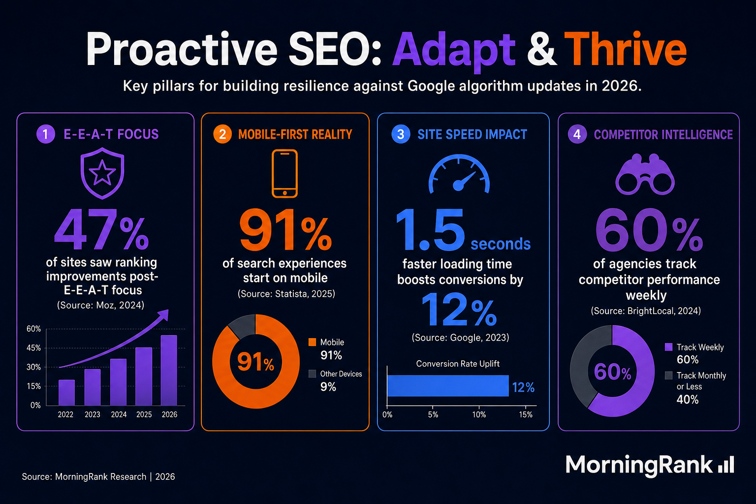 Google algorithm updates proactive SEO infographic