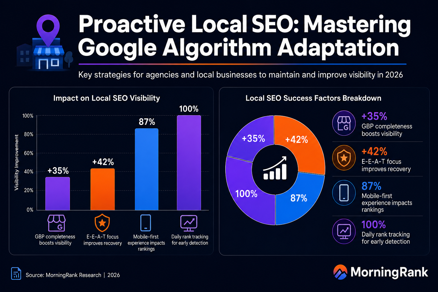 Google algorithm update adaptation for local SEO infographic